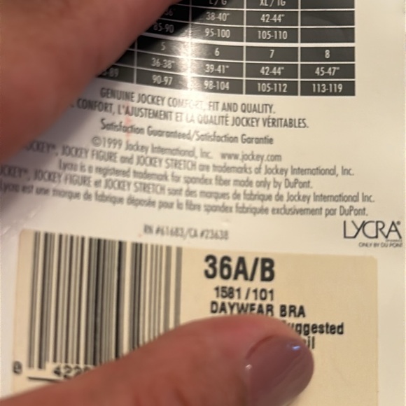 JOCKEY BRA LACE SZ 36 A/B NWT - Picture 3 of 3